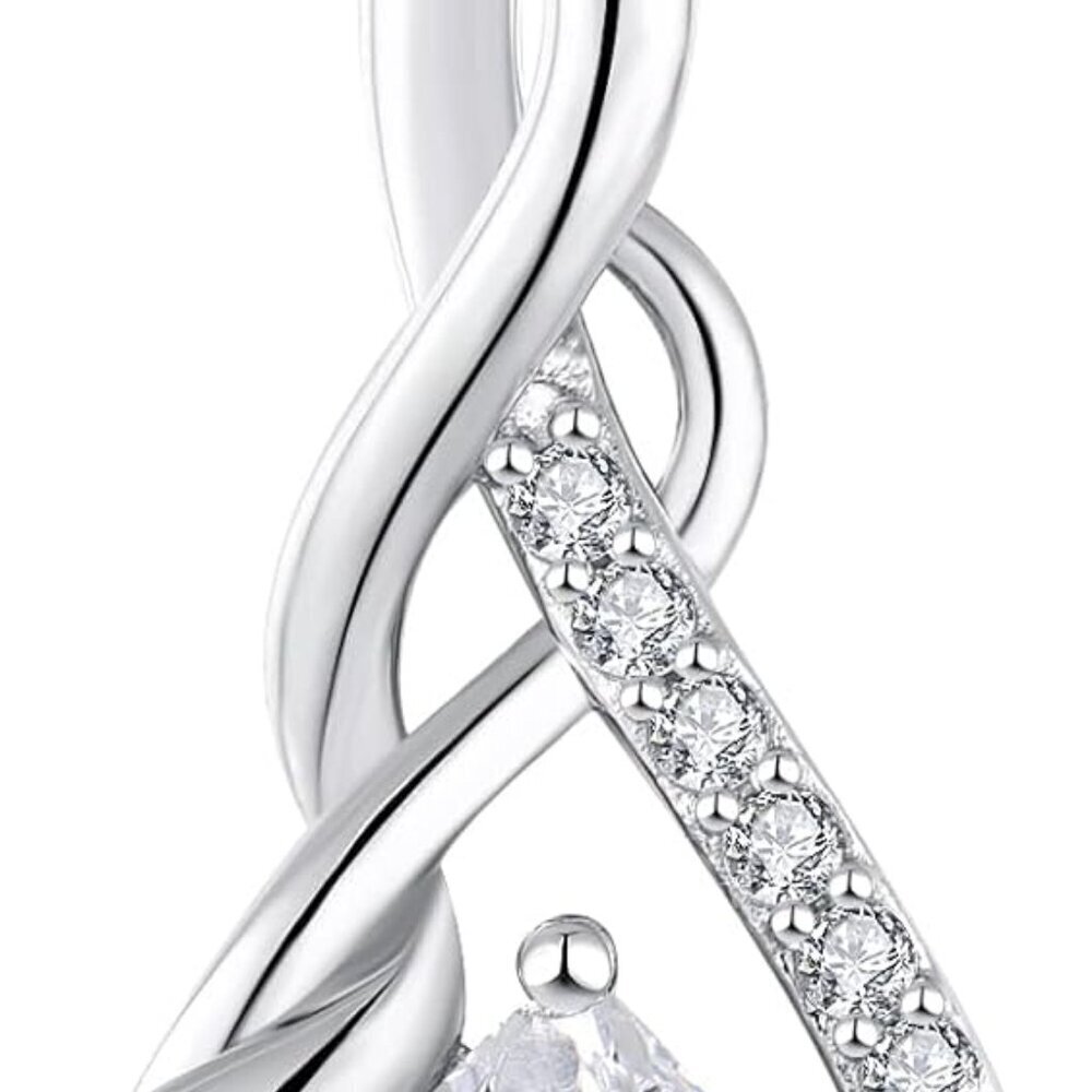 Sterling Silver Teardrop Necklace Women Birthstone Jewelry Gift